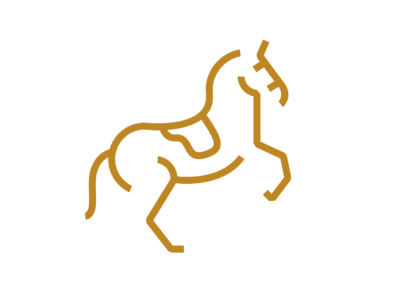 EFC Horse sinister & salient, gold
